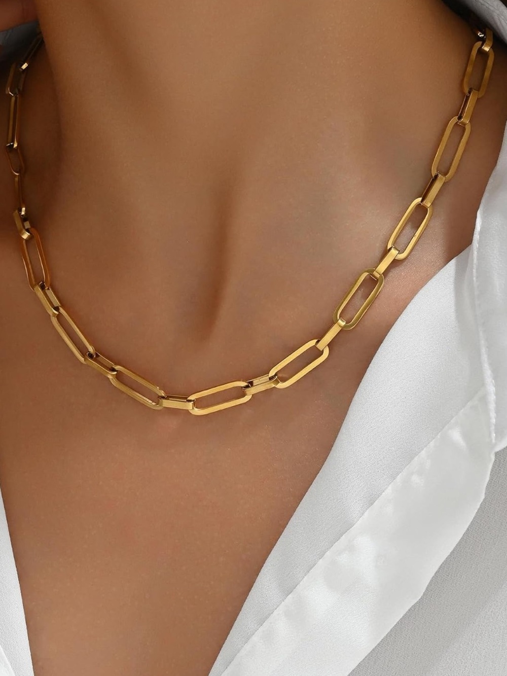 Gold Paperclip Chain Necklace